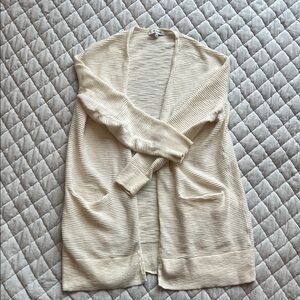 Madewell Cream Open-Front Cardigan
